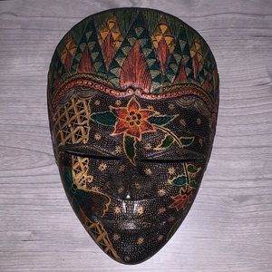 Handmade Velvet Wood Carved & Painted Mask